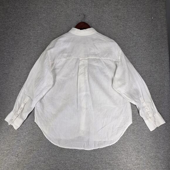 J.CREW MENS BAIRD MCNUTT IRISH LINEN OVERSIZED SHIRT SIZE MP WHITE LONG SLEEVE - Picture 2 of 13